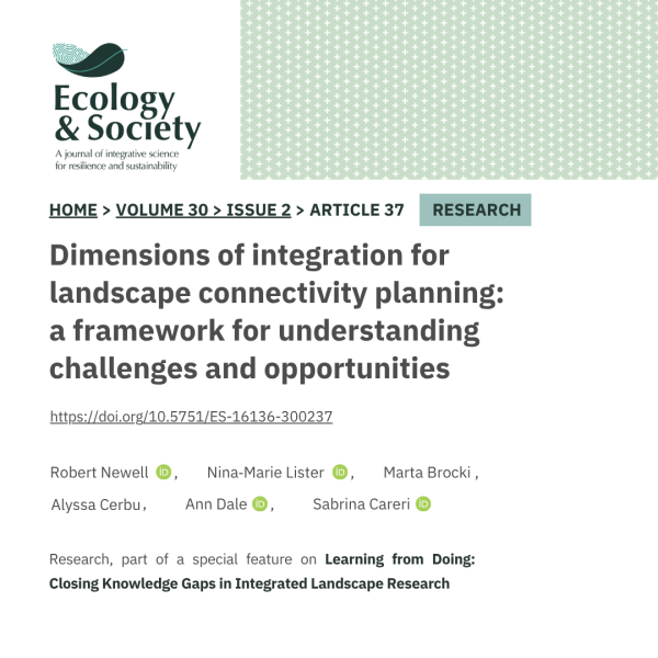 Dimensions of integration for landscape connectivity planning: a framework for understanding challenges and opportunities